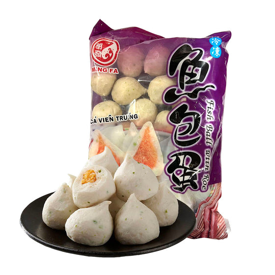 Cá Viên Trứng Ming Fa 600 g – nhân trứng cá, lẩu & chiên xào
