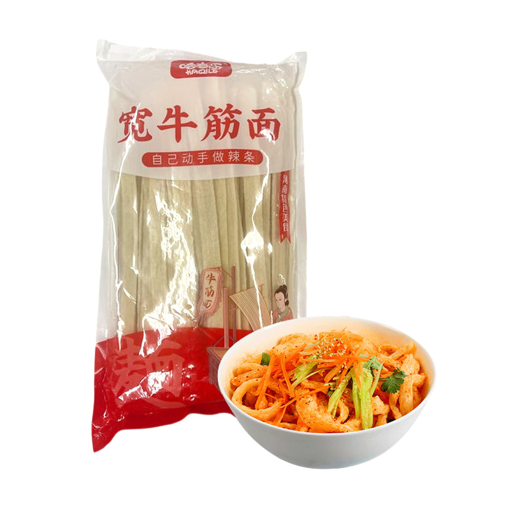 Haqile-Tendon-Style-Wide-Noodles-500g---Chewy-Wheat-Noodles-for-DIY-Spicy-Strips-1
