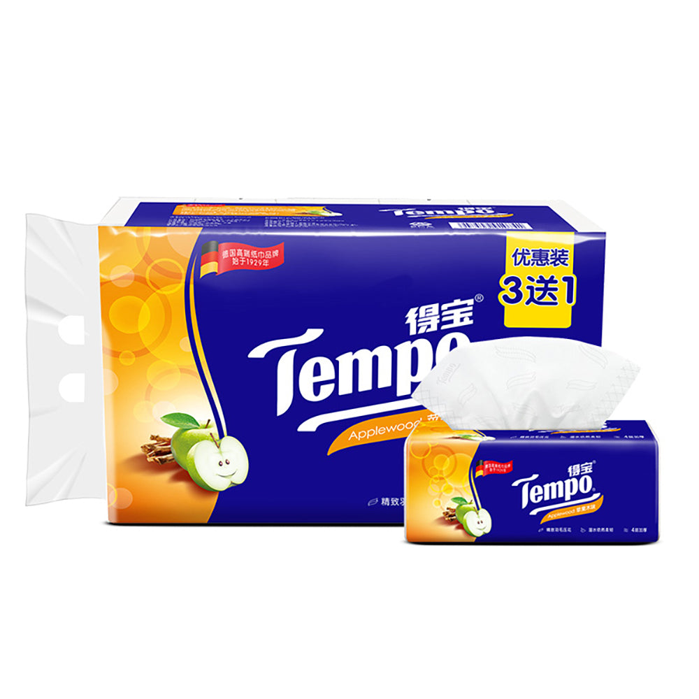 Tempo-Soft-Draw-Tissue-Paper-with-Cedar-Fruit-Scent,-90-Sheets,-4-Packs-1