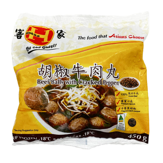 Bò viên Hakka vị tiêu đen 450 g – thịt bò Úc 100%, cay nồng