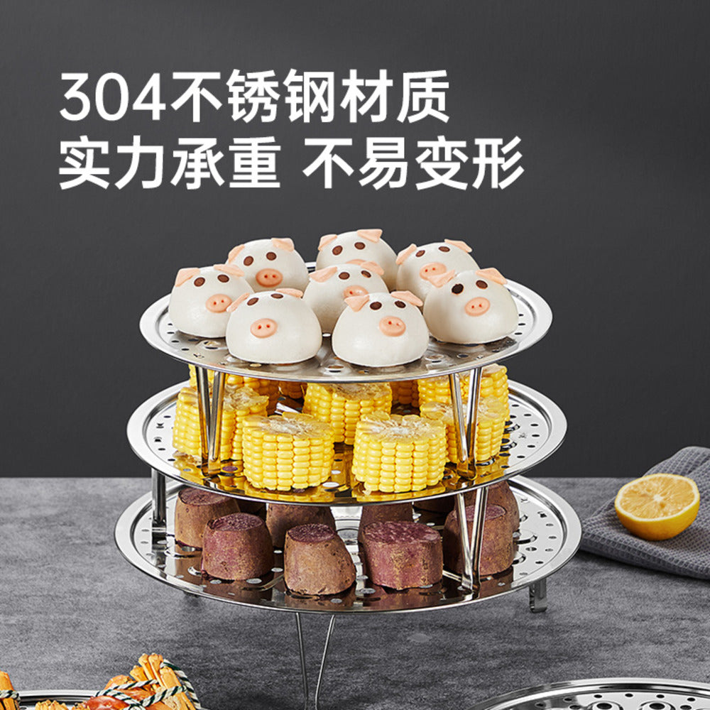 Cooker-King-304-Stainless-Steel-Steaming-Rack-30-cm-–-Steam-Plate-Insert-for-Pots-&-Woks-(Diameter-29.8-cm)---Multi-Pot-Steamer-Tray-2