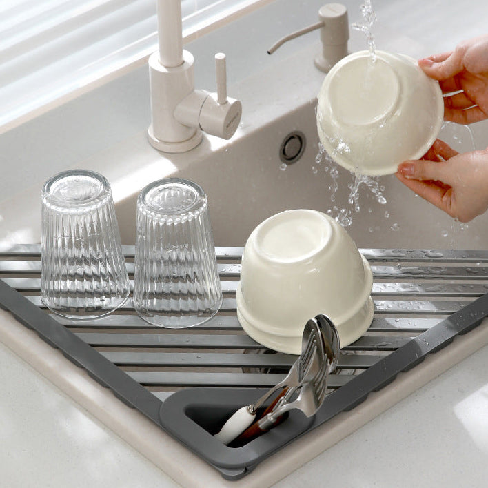 Giá Úp Chén Bát Tam Giác FaSoLa 40–60 cm – kệ thoát nước mở rộng