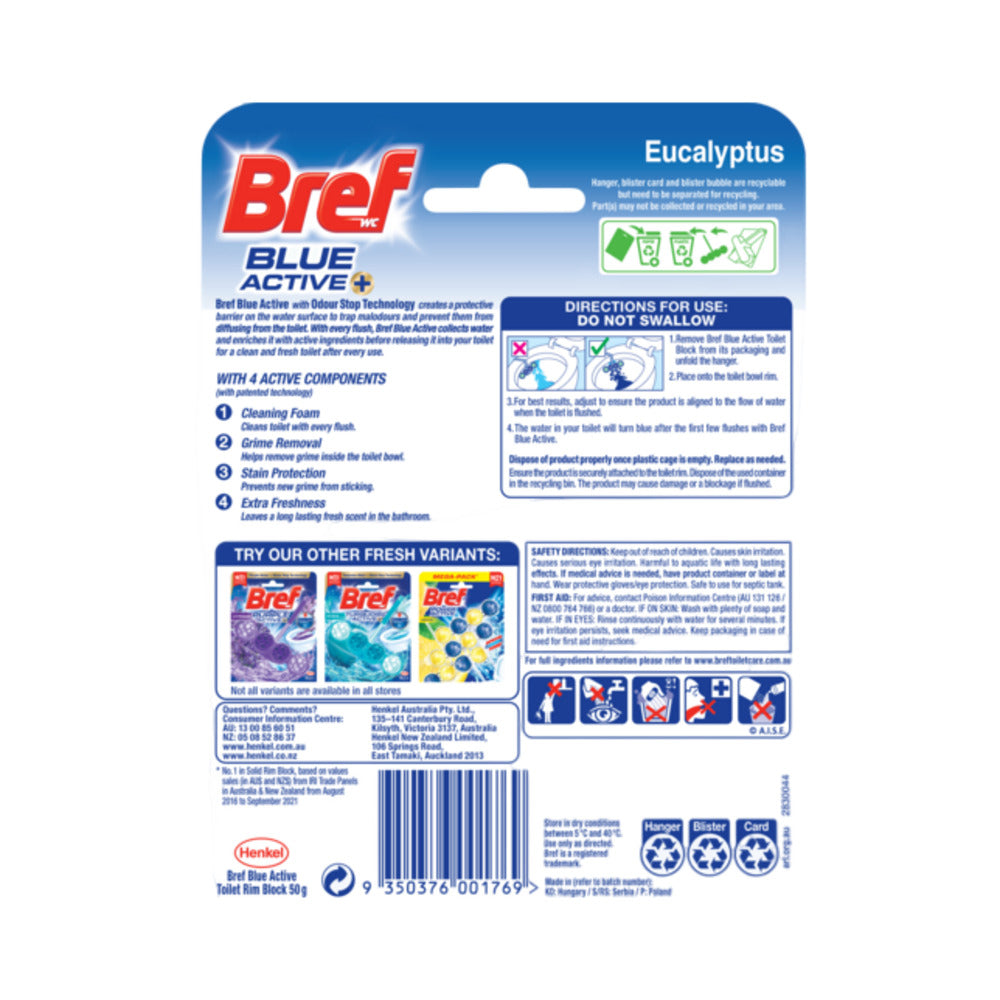 Bref Blue Active Eucalyptus Toilet Block 50g – Umall - Australia's ...