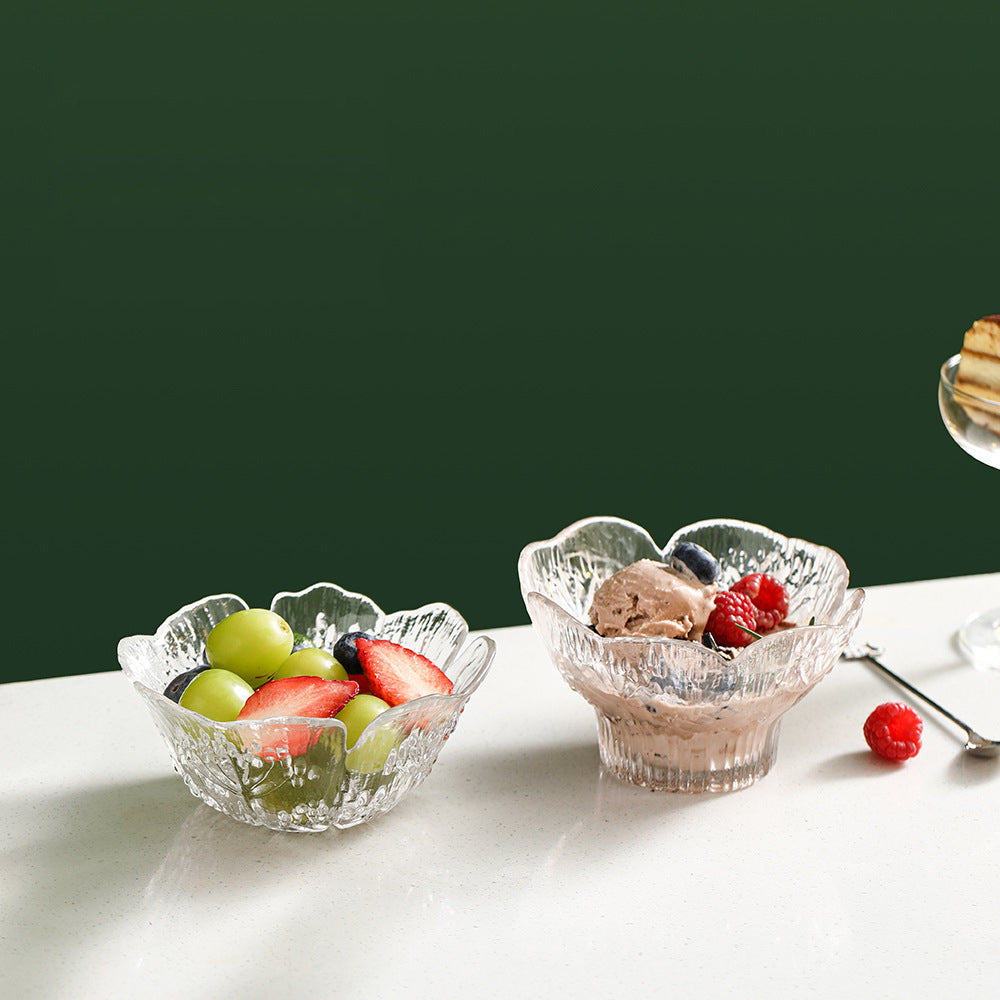 Bát Thủy Tinh Cánh Hoa FaSoLa 1 chiếc – bát thủy tinh hoa văn