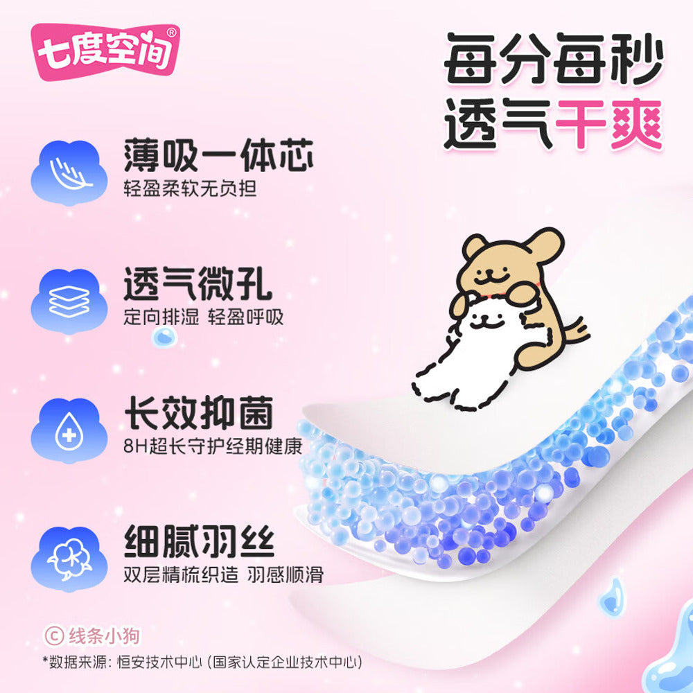 Space-7-Teen-Ultra‑Thin-Breathable-Cotton-Mini-Pads-180-mm-–-14-Count-(Sketch-Dog-Edition)---Panty-Liners-for-Light-Days-2