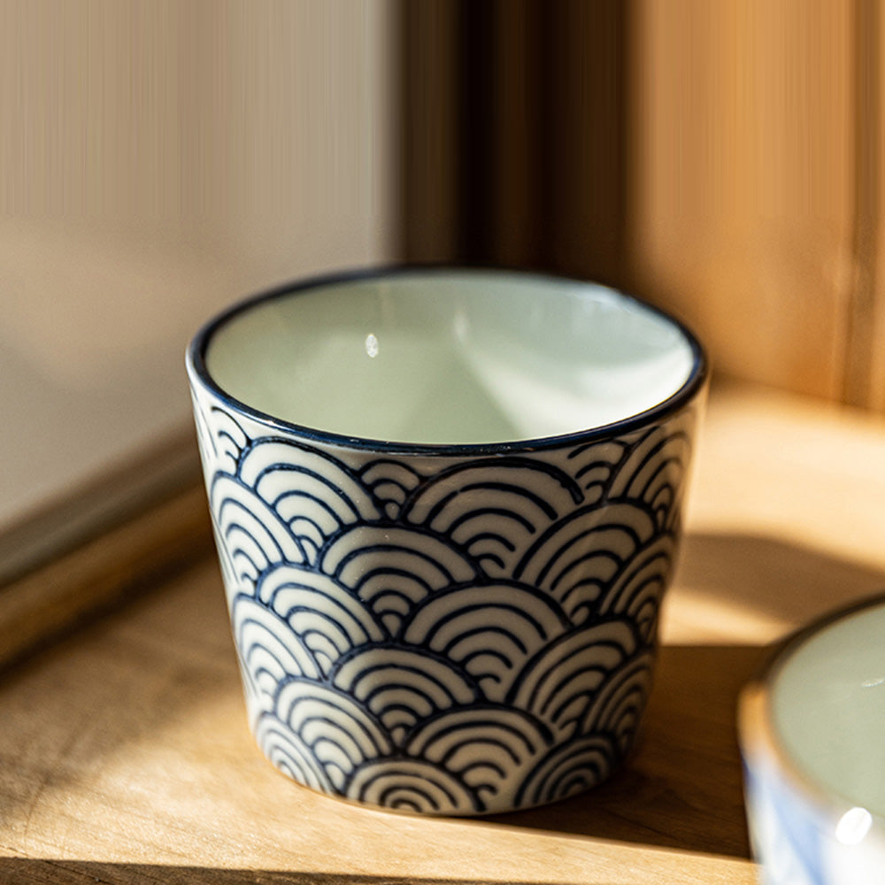 Modern SweetHome Ceramic Tea Cups - Mixed Colors, Set of 6