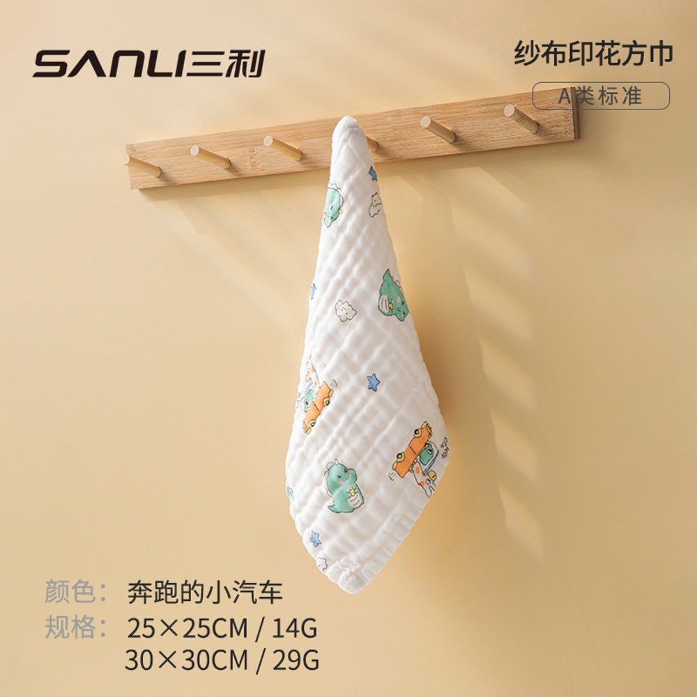 Sanli-6-Layer-Cotton-Muslin-Baby-Washcloth-–-Little-Cars-Print,-30-x-30-cm-(29-g)-2