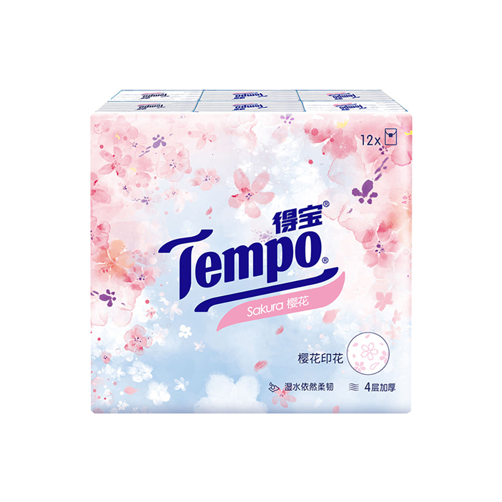 Tempo-Mini-Handkerchief-Tissues-with-Cherry-Blossom-Scent---7-Sheets-per-Pack,-12-Packs-Included-1
