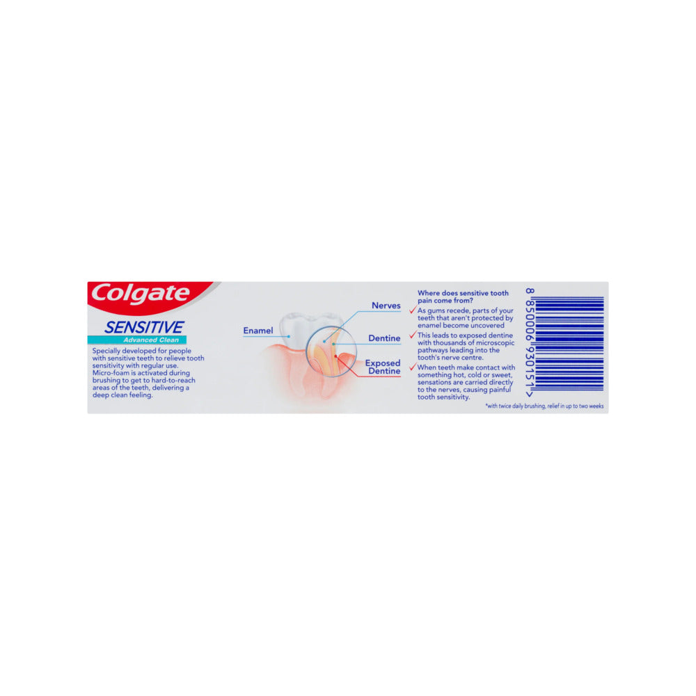 Colgate Sensitive Advanced Clean Toothpaste 110g – Umall - Australia's ...