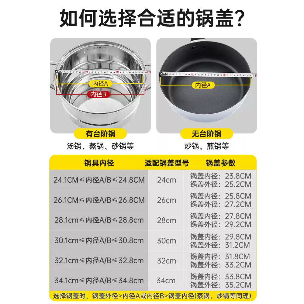 Cooker-King-Standable-Tempered-Glass-Lid-with-Stainless-Steel-Rim-–-30-cm-–-Upright-Pot-&-Pan-Cover-2