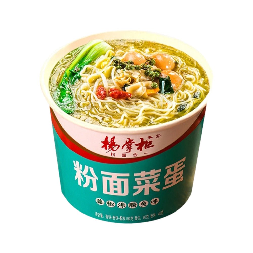 Yang-Zhanggui-Noodles-&-Vermicelli-Bowl-–-Green-Sichuan-Pepper-“Boiled-Fish”-Flavor-196g---Tengjiao-Peppercorn-Broth-Instant-Cup-2