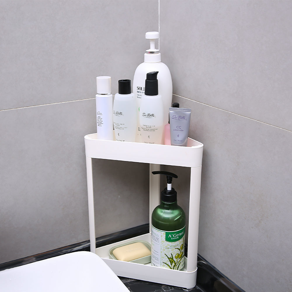 Kệ Góc 2 Tầng FaSoLa Màu Kem – kệ lưu trữ nhà bếp & phòng tắm