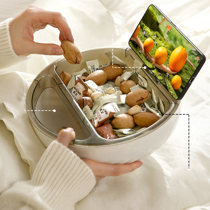 Khay đựng trái cây 2 tầng FaSoLa trắng 1 chiếc – khay xoay bảo quản hạt & kẹo