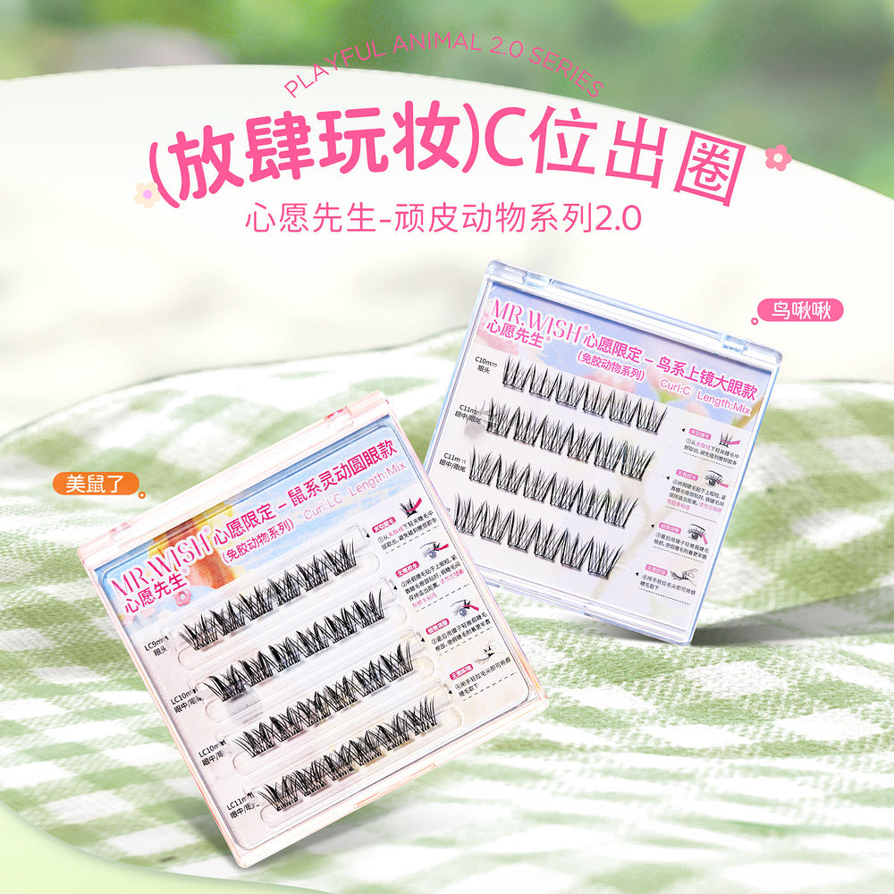 MR.WISH-Glue-Free-False-Eyelash-Clusters-–-Animal-Series-“Bird”-Camera-Ready-Style,-C-Curl-10-12-mm-2