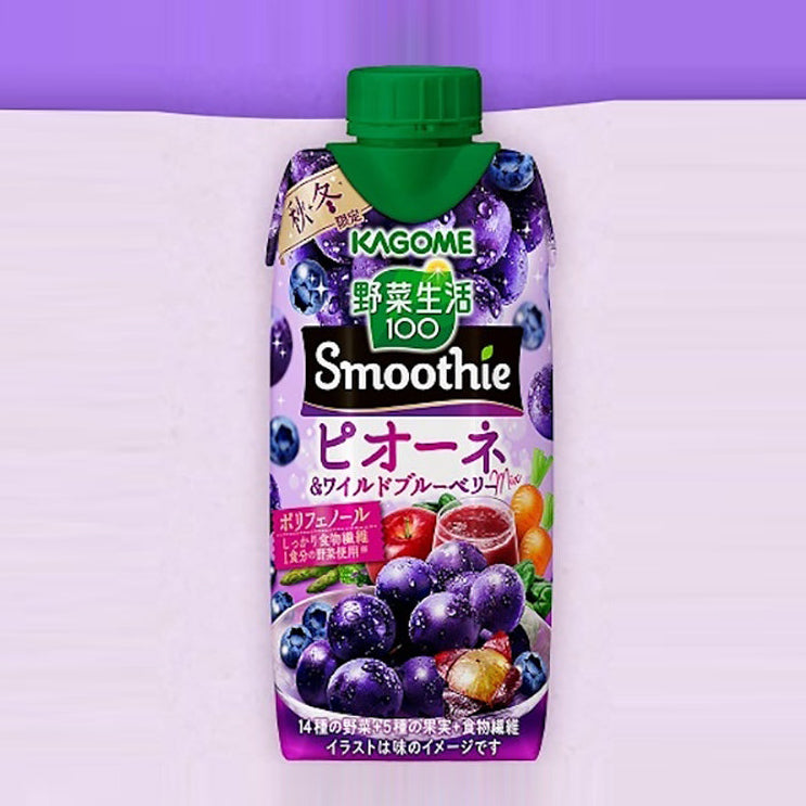 Smoothie Kagome Nho Pione & Việt Quất Dại 330 ml – giàu polyphenol, chống oxy hóa