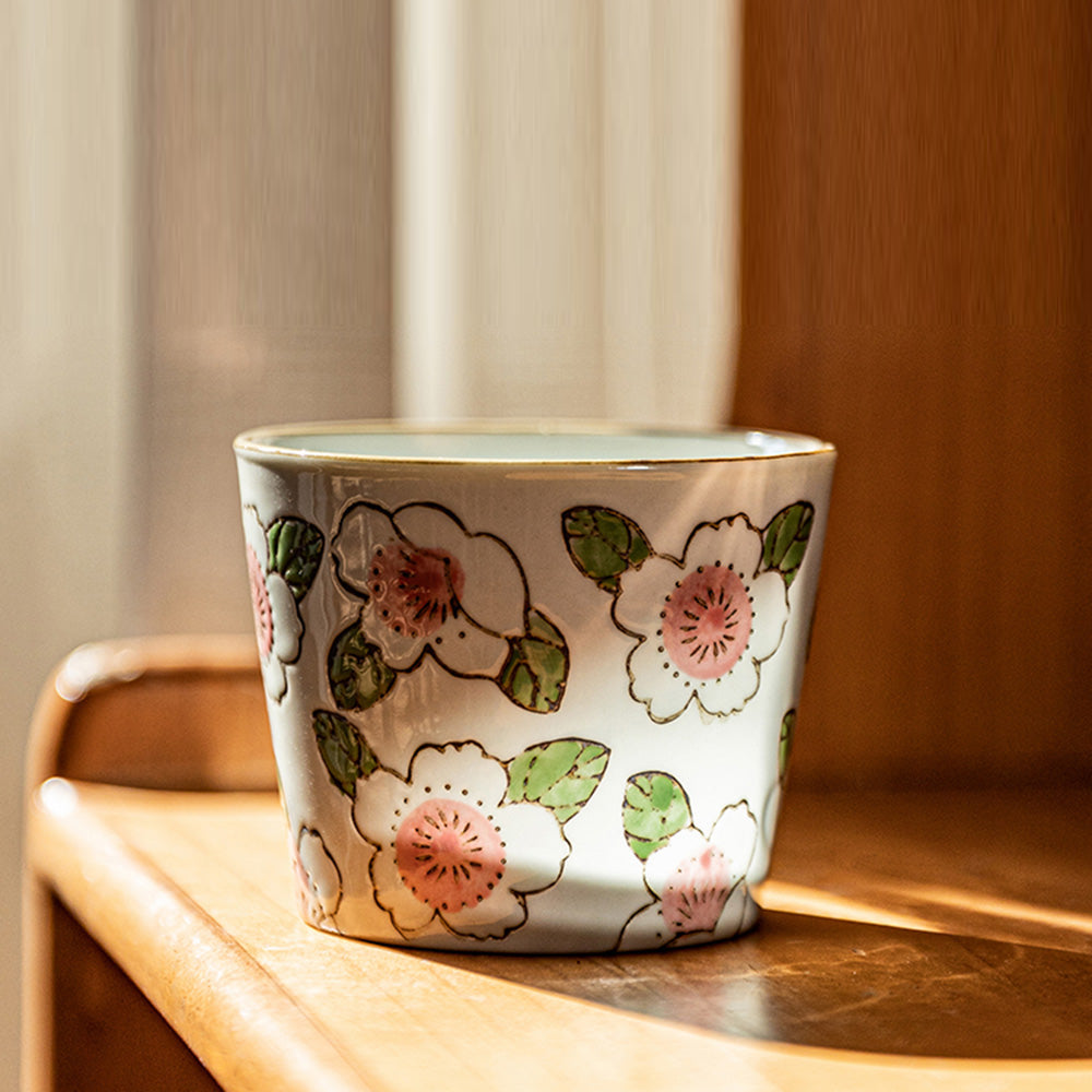 Modern SweetHome Ceramic Tea Cups - Mixed Colors, Set of 6