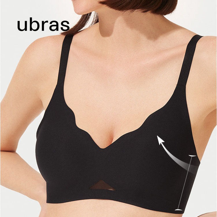 Áo Ngực Ubras Soft Support Deep V - Đen Size M – không gọng, nâng đỡ mềm mại