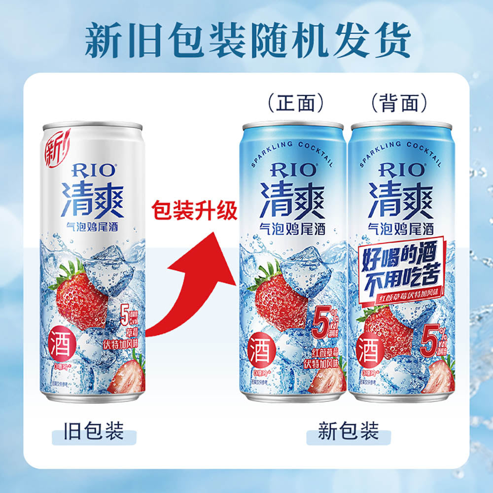Bebida Rio RIO Refreshing Sparkling Cocktail Red-faced Strawberry Vodka 5% Alcoho ...