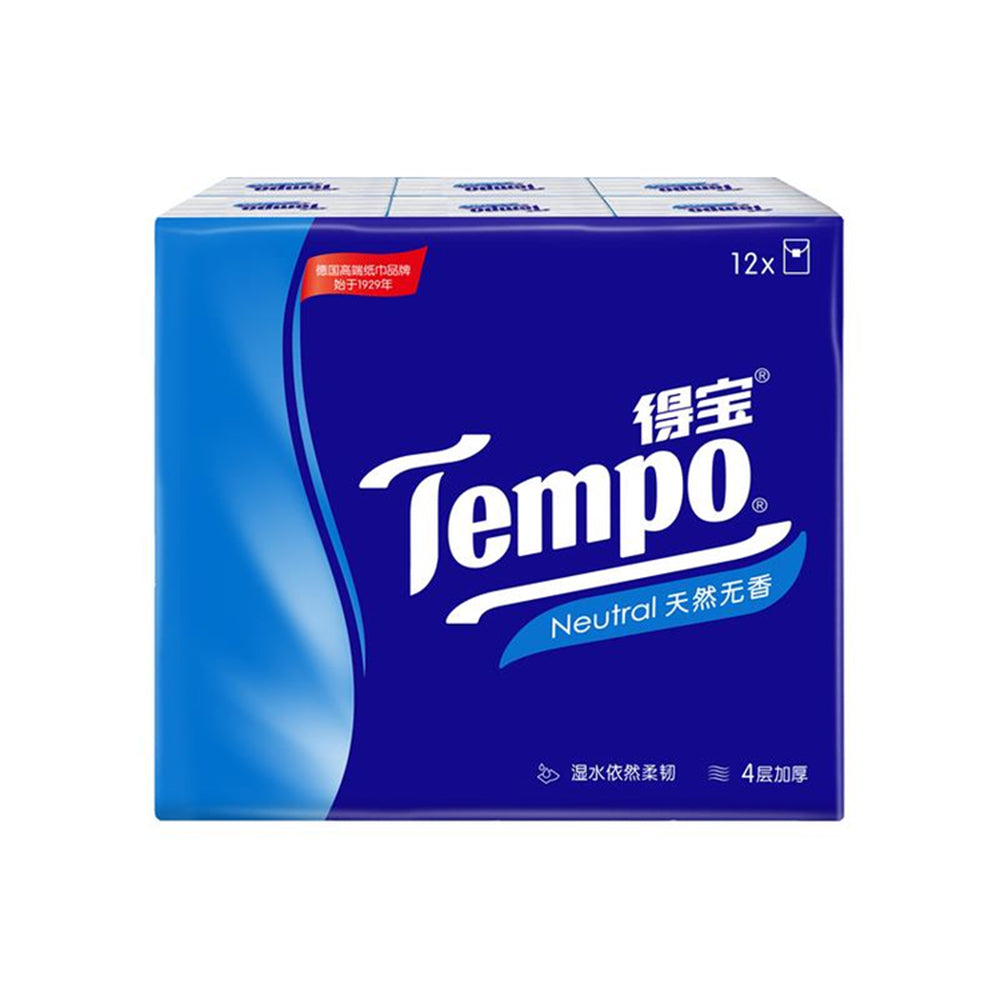 Tempo-Mini-Handkerchief-Tissues,-Unscented-Natural,-7-Sheets-per-Pack,-12-Packs-1