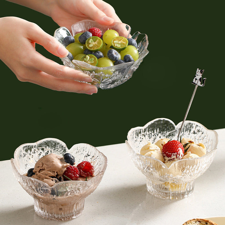 Bát Thủy Tinh Cánh Hoa FaSoLa 1 chiếc – bát thủy tinh hoa văn