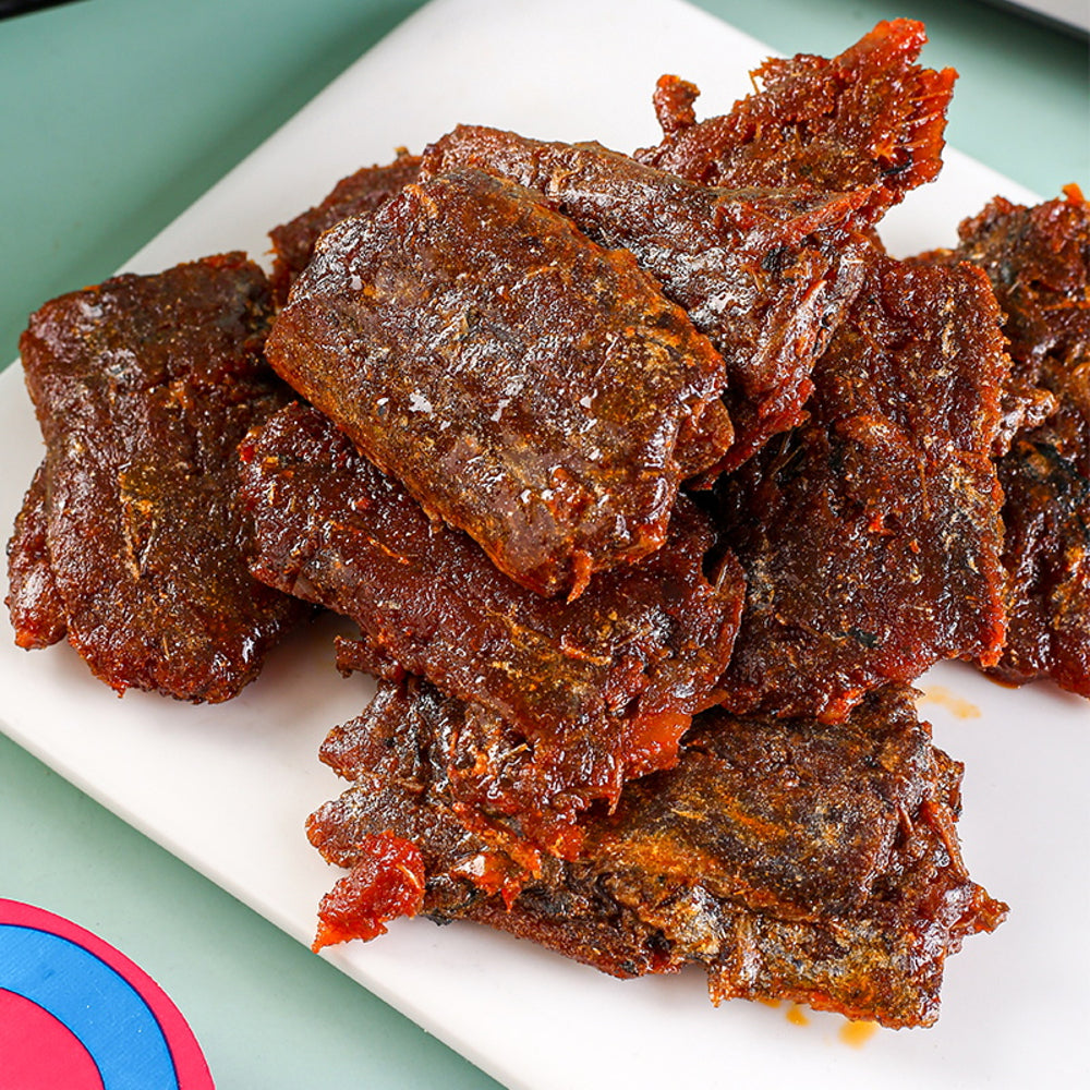 Mengdazui-Hand-Torn-Ribbonfish-Snack-–-Spicy-Flavor-80g---Hot-&-Savory-Fish-Jerky-3