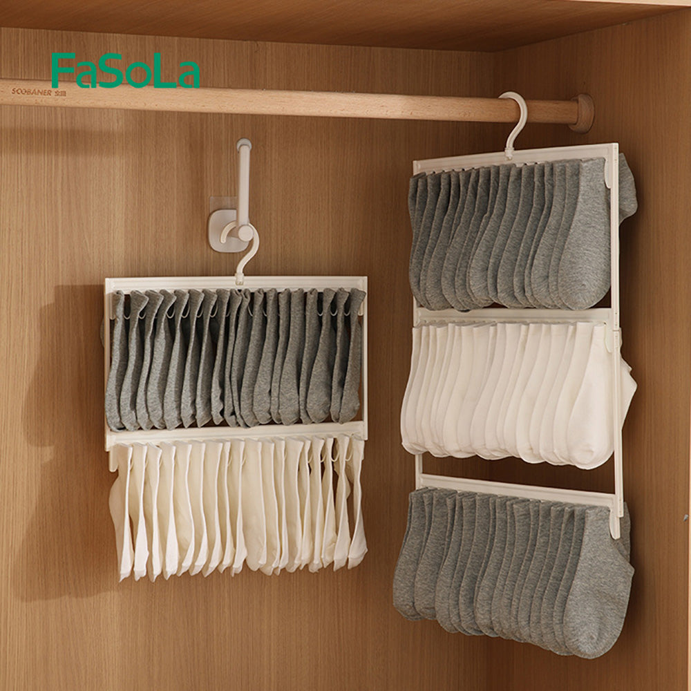 FaSoLa-White-Two-Tier-Sock-Storage-Rack-41*37cm-1