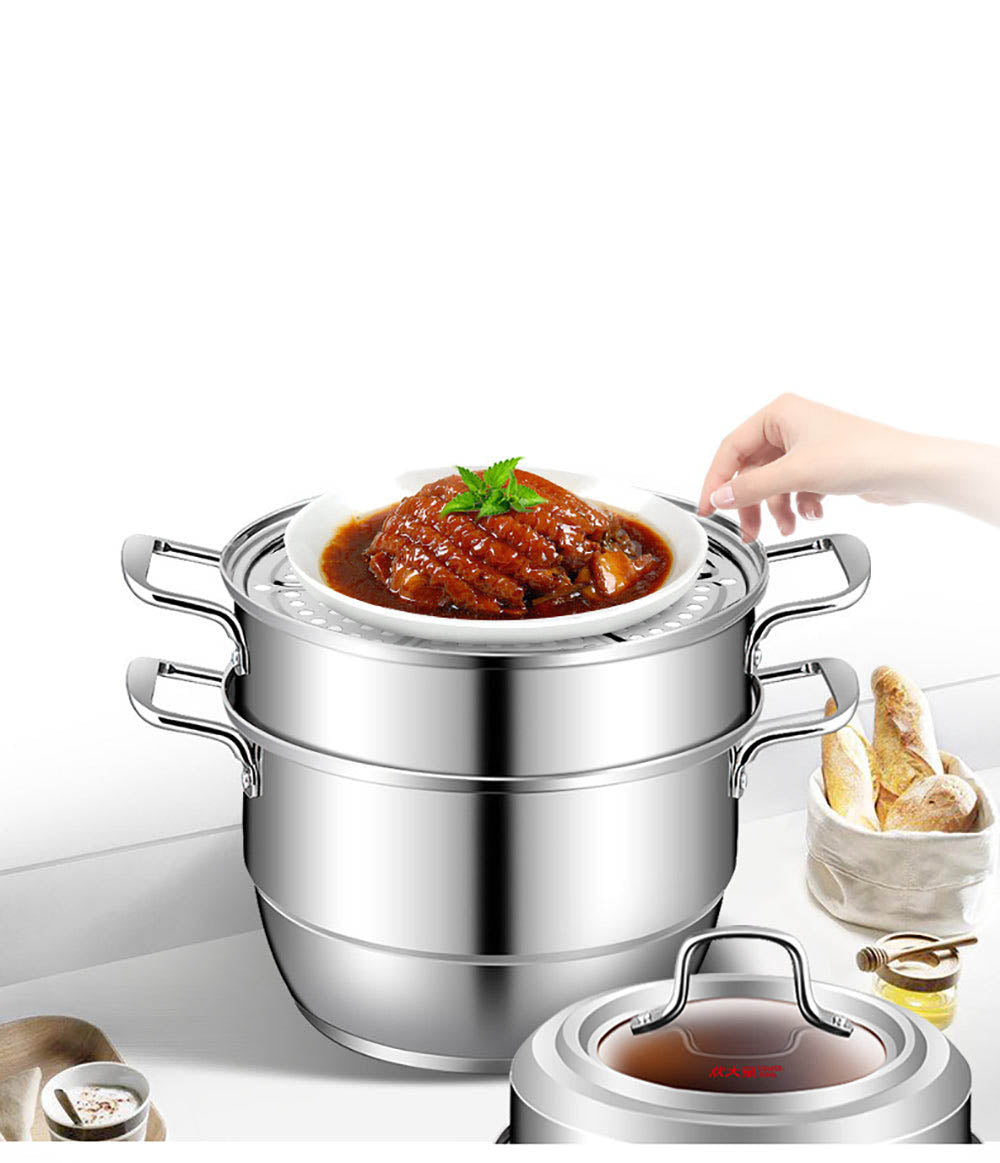 Nồi Hấp Cooker King Inox 304 30 cm – 2 tầng, an toàn thực phẩm