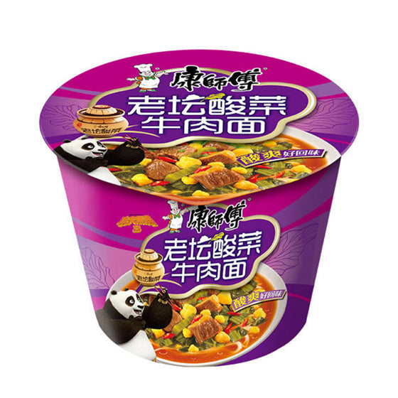 Mì Ly Master Kong Cải Chua Bò 140 g – mì ăn liền vị chua bò đậm đà