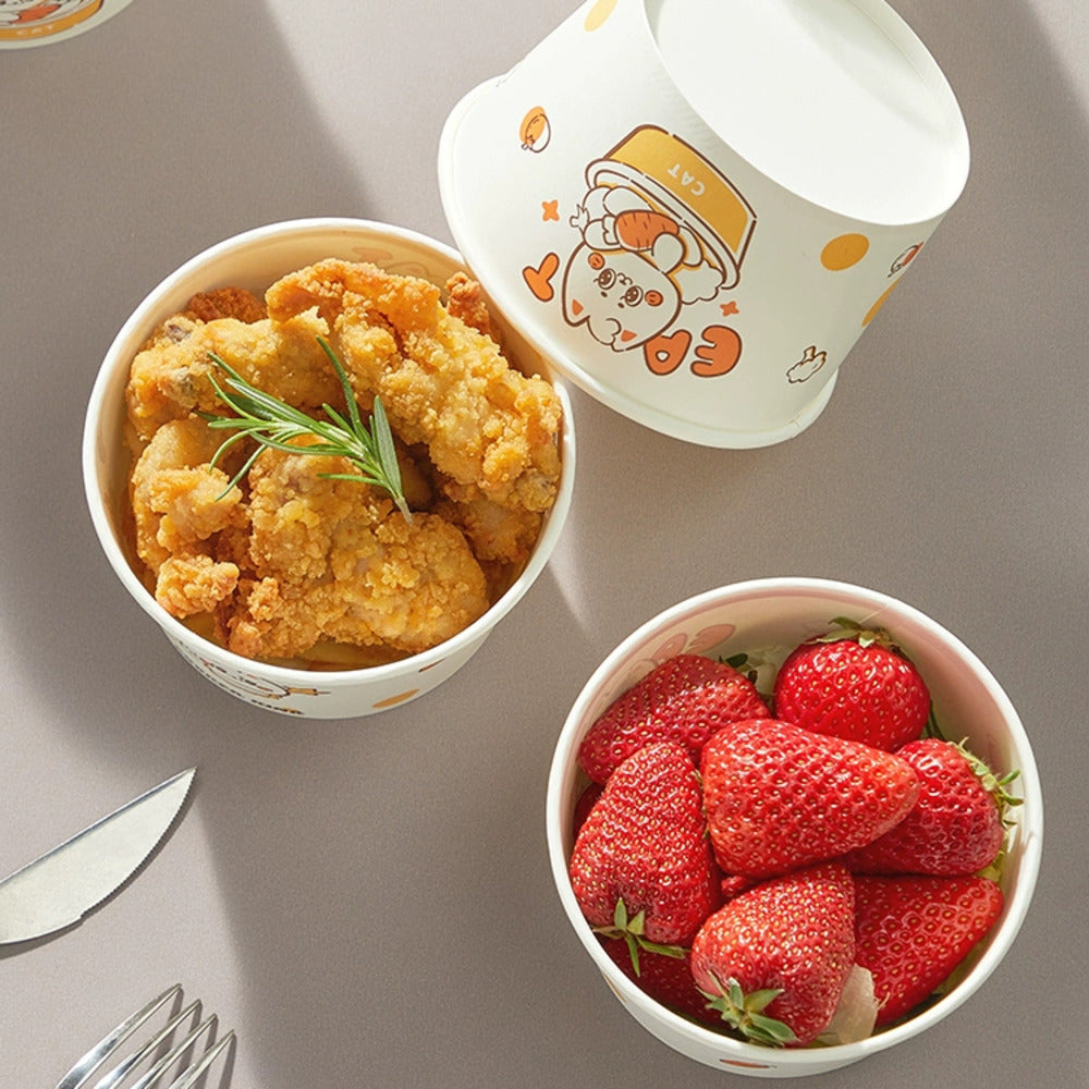 Cooker-King-Disposable-Paper-Bowls-560-ml-–-Cute-Cat-Print,-Pack-of-25-4