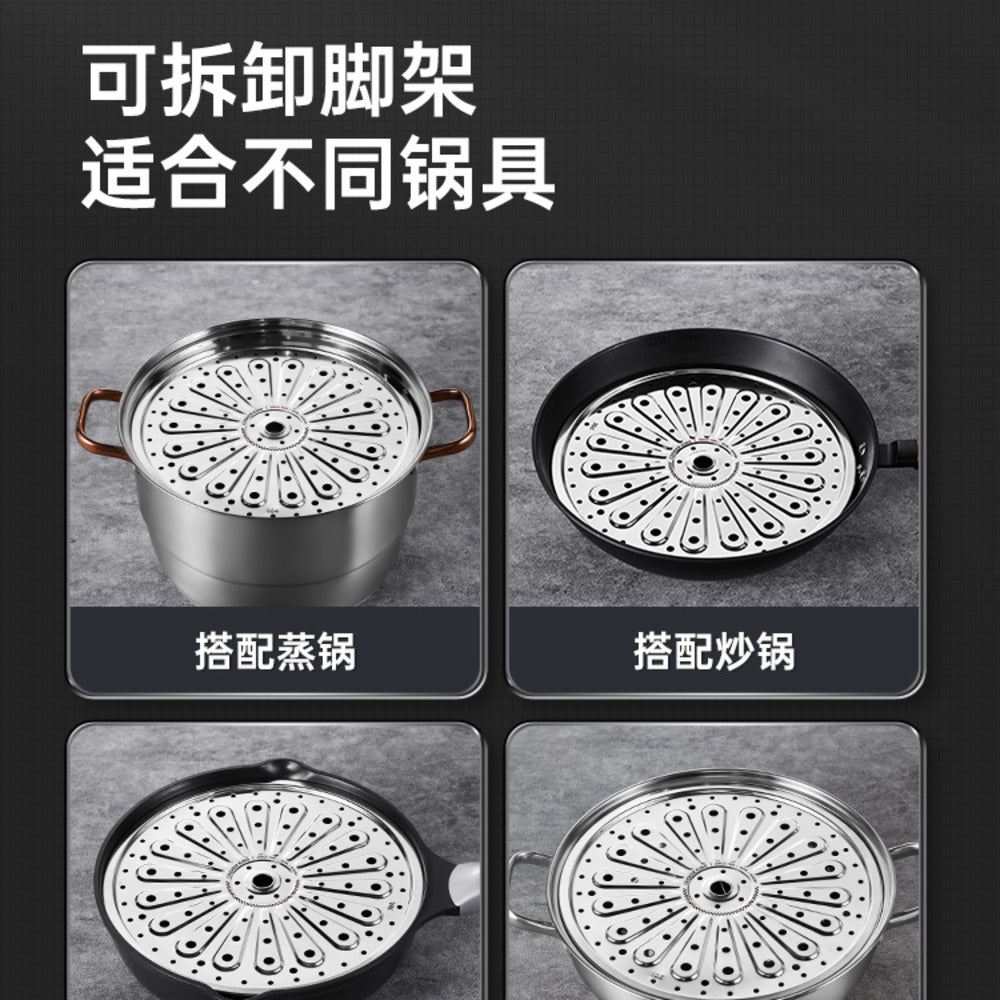 Cooker-King-304-Stainless-Steel-Steamer-Plate-with-Legs,-18-cm-(17.8-cm-Diameter)-–-Perforated-Rack-for-Multi-Pot-Use-4