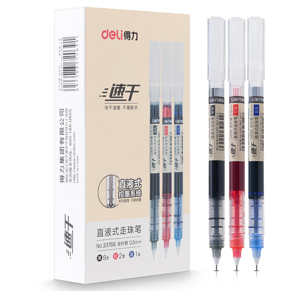 Deli-Direct-Liquid-Rollerball-Pens---Assorted-Colors,-12-Pack-1