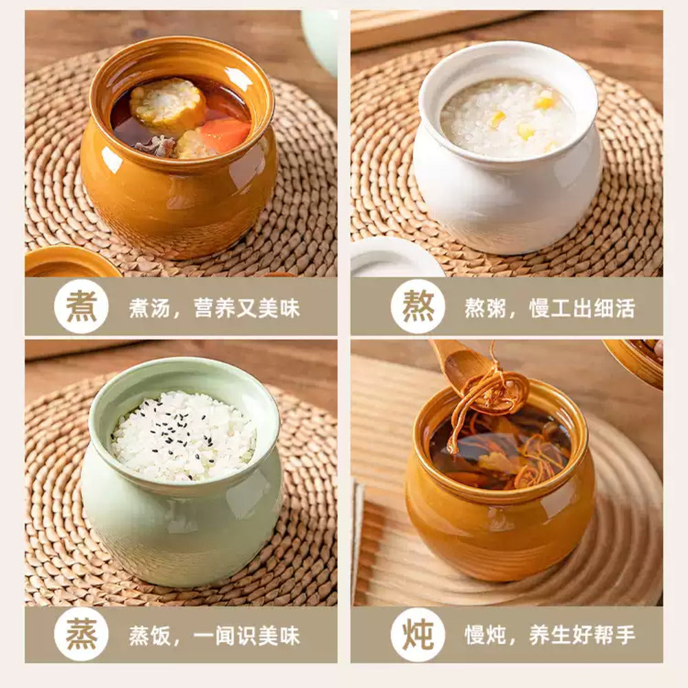 Modern-Sweethome-Covered-Clay-Stew-Pot,-Brown-350ml-–-Mini-Ceramic-Soup-&-Herbal-Tonic-Crock-4