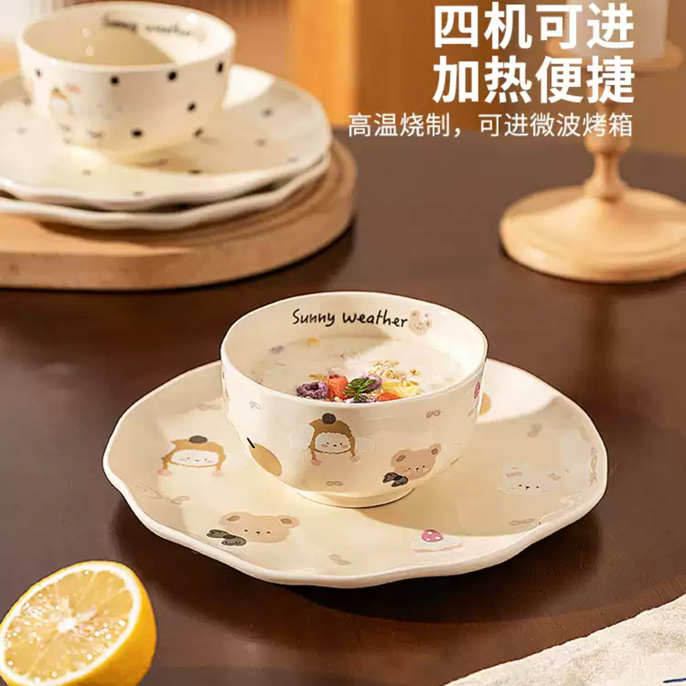 Modern-Sweethome-4.5-Inch-Ceramic-Rice-Bowl-–-Cute-“Cake-Bear”-Pattern,-350-ml-4