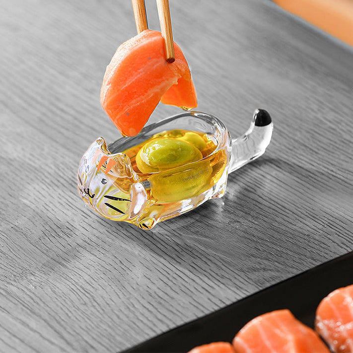 Chén Nước Chấm Hình Mèo FaSoLa 1 chiếc – chén đựng gia vị thủy tinh dễ thương