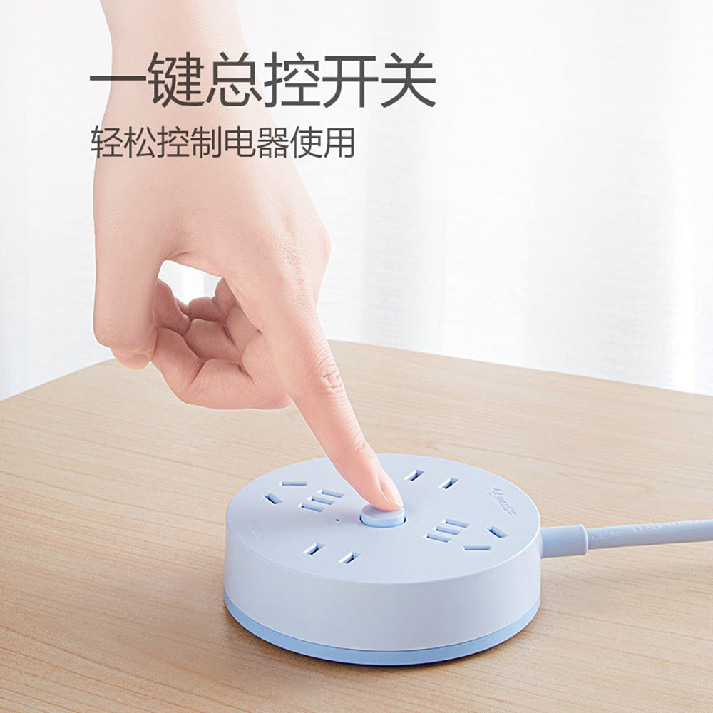 Bull-Brand-Round-Power-Strip-with-4-Outlets,-Master-Control,-1.8m,-Sky-Blue,-Model-R2220-1