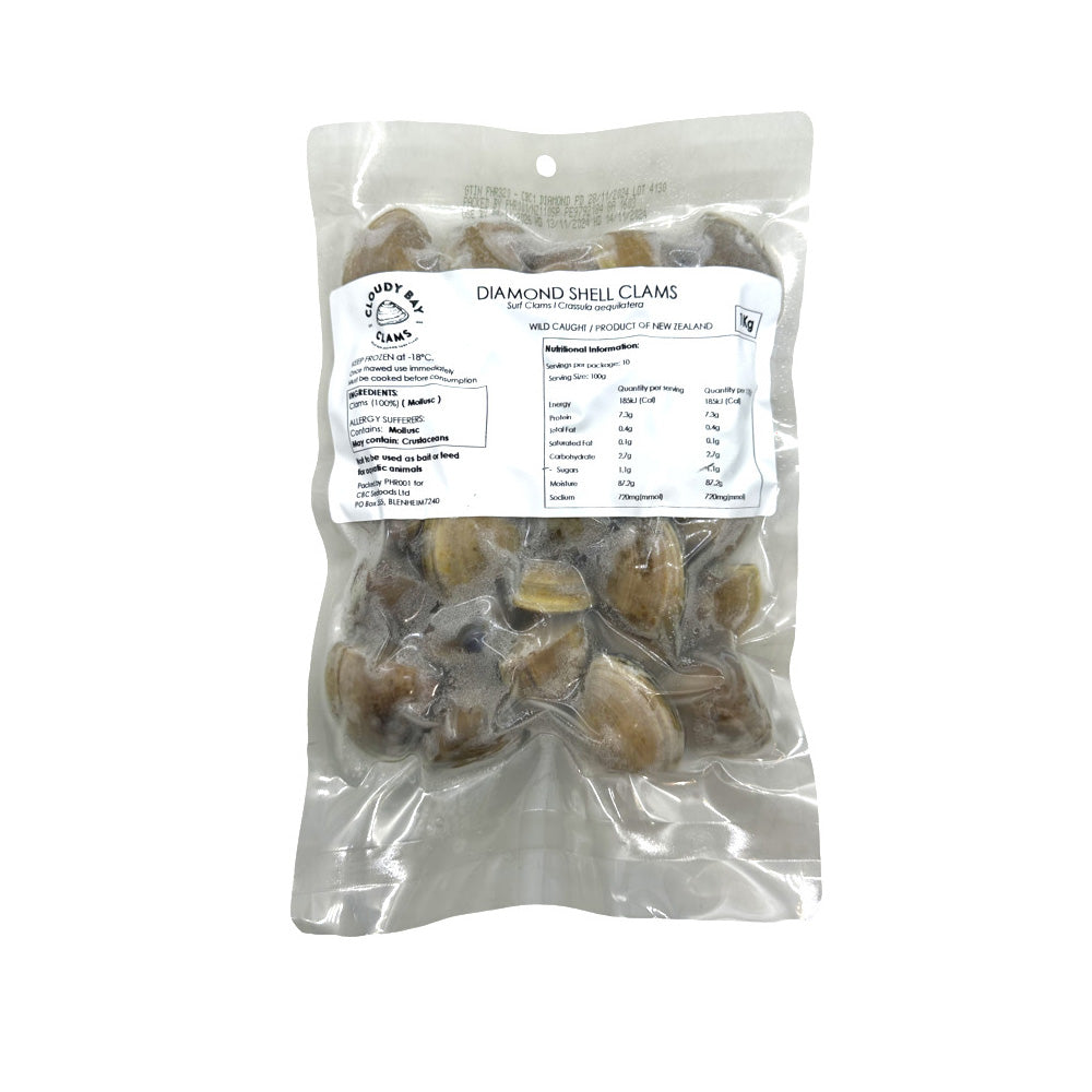 Cloudy Bay Diamond Shell Clams, Frozen, New Zealand – 1kg – Umall ...