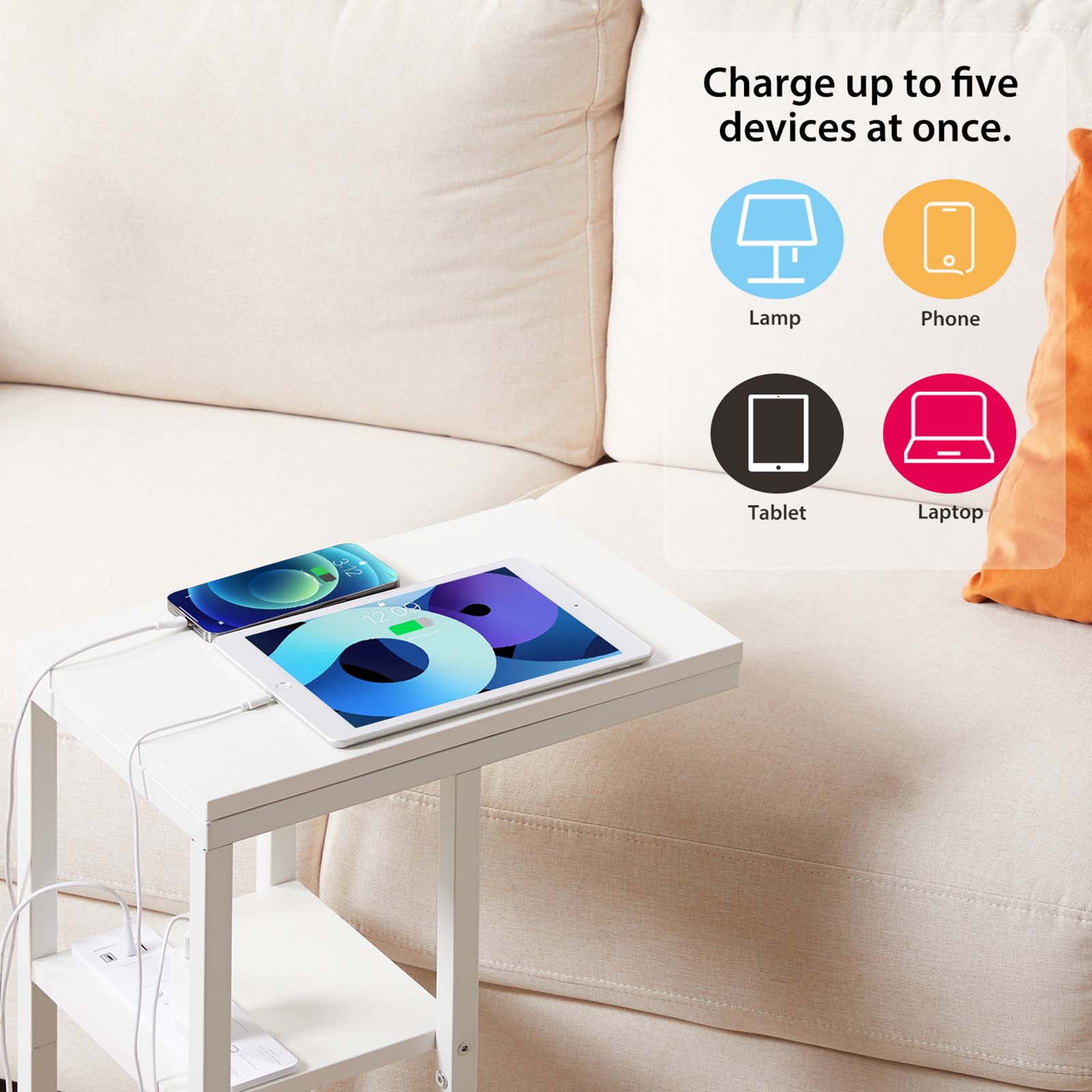 Bàn C Đa Năng Casadiso 1 chiếc – sofa/giường hẹp tích hợp ổ cắm điện & USB