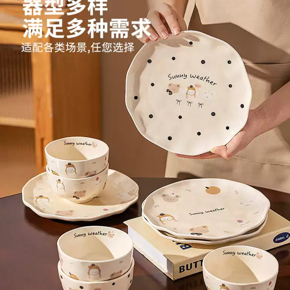 Modern-Sweethome-4.5-Inch-Ceramic-Rice-Bowl-–-Cute-“Cake-Bear”-Pattern,-350-ml-5