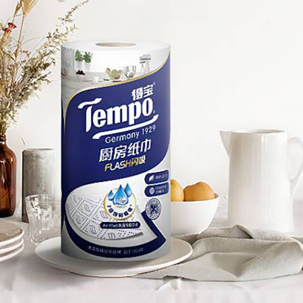 Giấy cuộn lau bếp Tempo 3 lớp 88 tờ – siêu thấm, dai bền