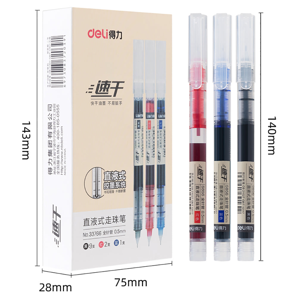 Deli-Direct-Liquid-Rollerball-Pens---Assorted-Colors,-12-Pack-1