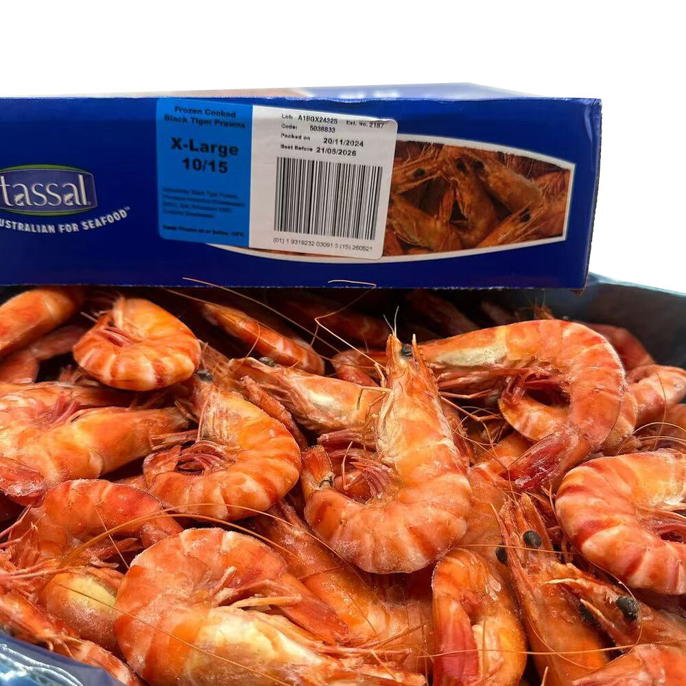 Tassal-Cooked-Australian-Tiger-Prawns-(Frozen),-XL-10/15---3kg-Box-4