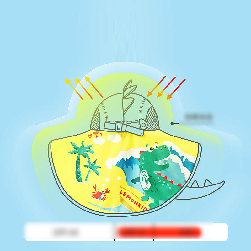 Nón chống nắng trẻ em Lemonkid size S – cá mập 3D che gáy, chống UV