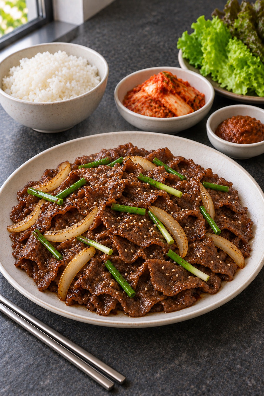 Beef Bulgogi, Korean BBQ Beef at Home, step 8: Serve