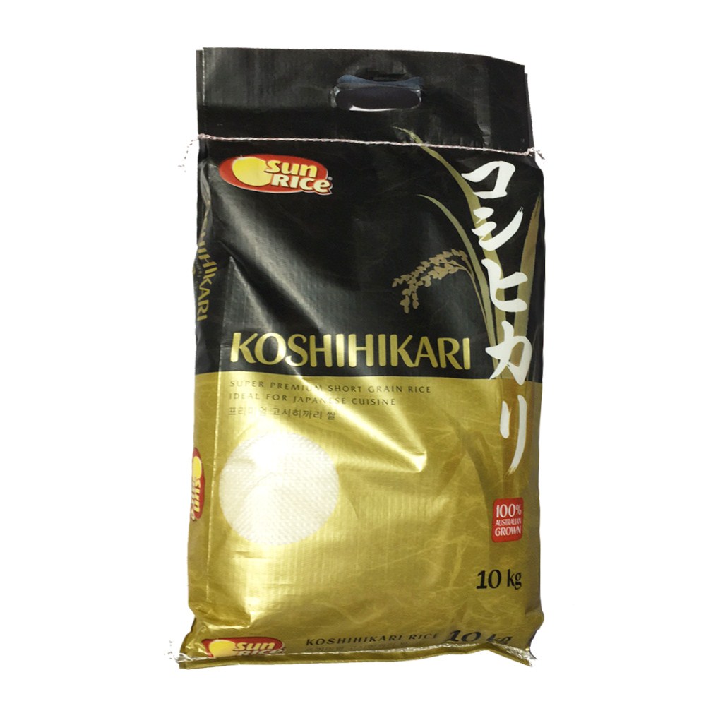 Sun Rise Japanese Rice SunRice Koshihikari Short Grain Rice 10kg - Japanese-Style Sushi Rice ...