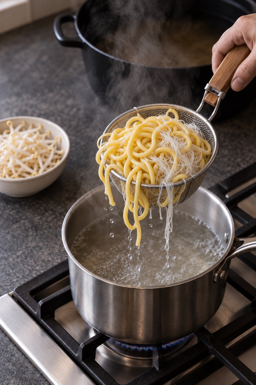 Chicken Laksa, Malaysian Curry Laksa at Home, step 6: Cook the noodles
