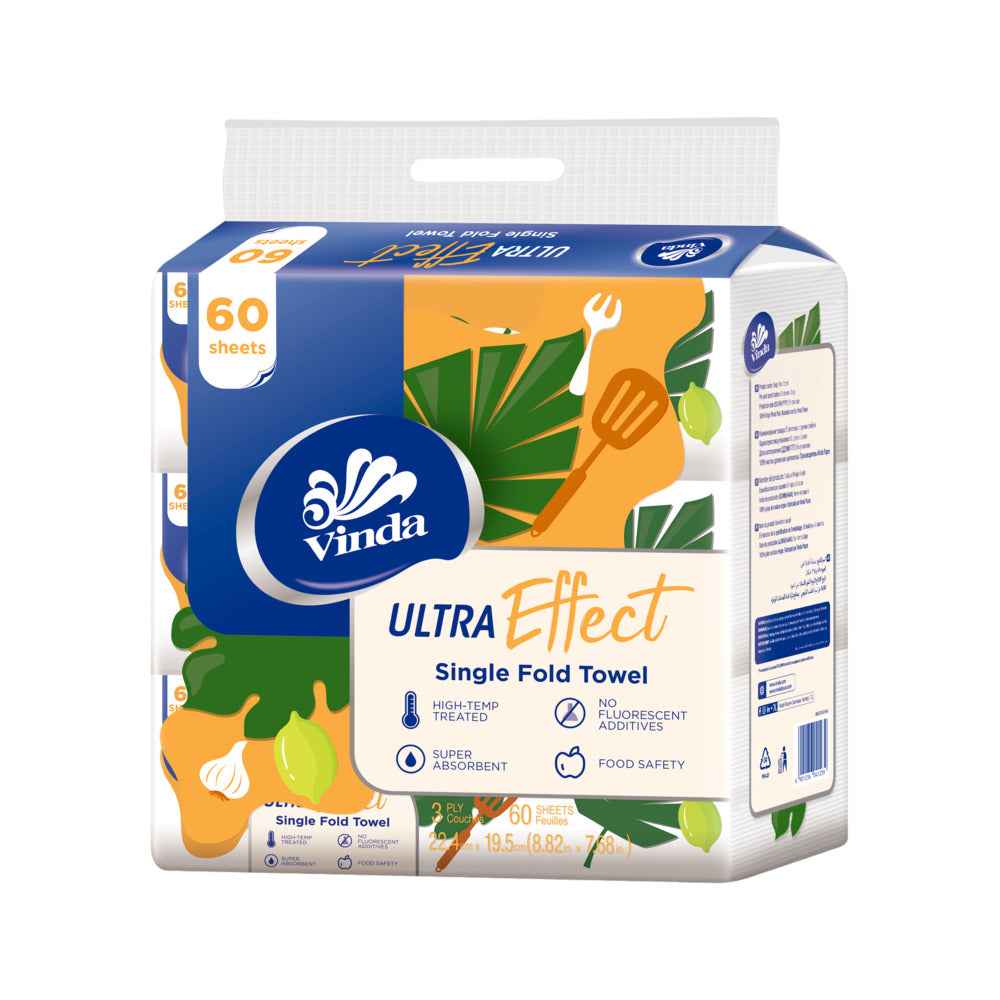 Vinda Ultra Effect Hanging Kitchen Paper Towels, Size L – 2-Ply, 180 S ...