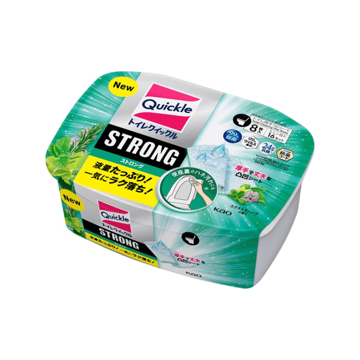 Kao Quickle Strong Toilet Seat Cleaning Wipes – Herbal Fresh, 8 Sheets ...