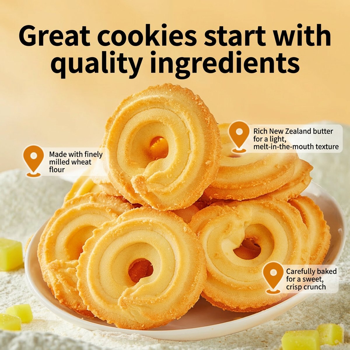 Bestore Butter Cookies 203g – Shortbread Rings, Made with New Zealand ...