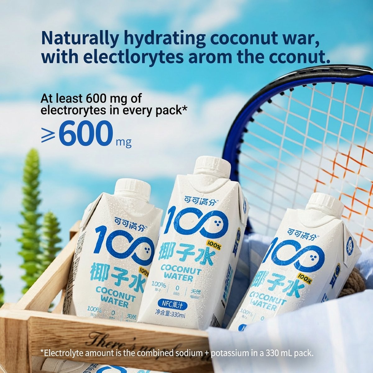 Coco 100 Coconut Water 330ml – 100% Juice, Not From Concentrate (NFC ...