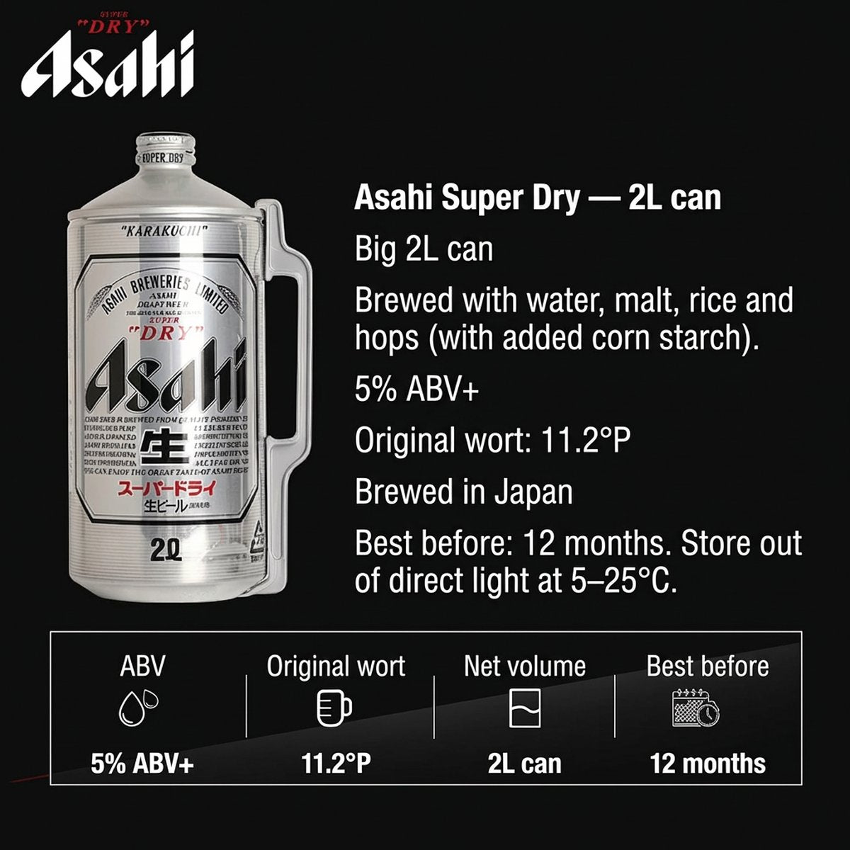 Asahi Super Dry Draft Beer - 5% ABV, 2L – Umall - Australia's Largest ...